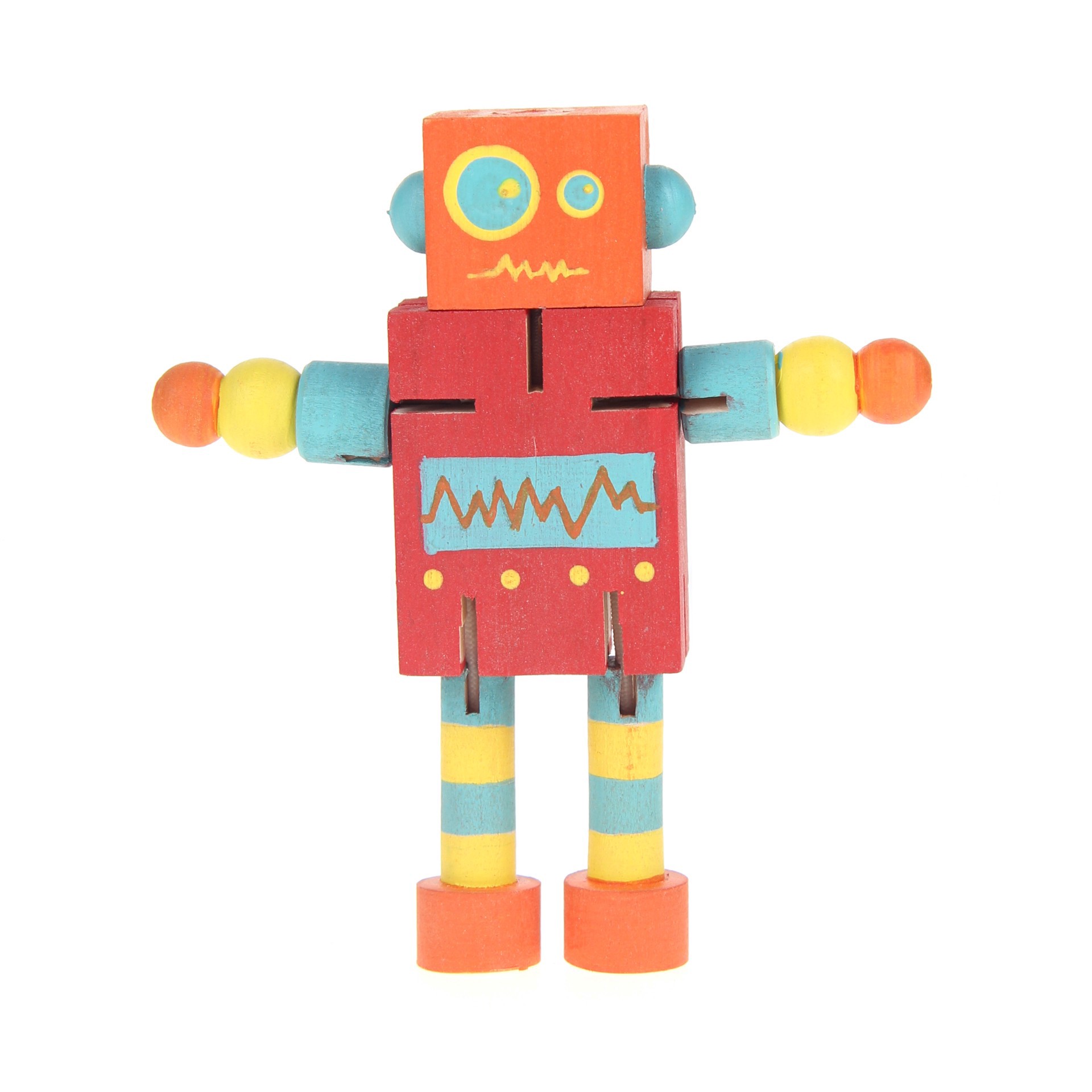 slide 2 of 3, 3d Robot Wood Figure By Creatology, 3.6 in x 0.78 in x 4 in