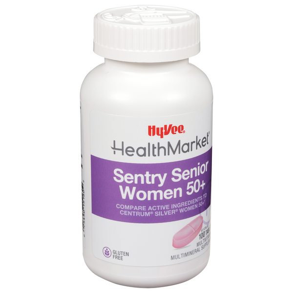 slide 1 of 1, Hy-Vee Health Market Sentry Senior Multivitamin & Multimineral Supplement Tablets, 100 ct