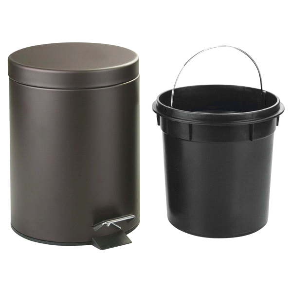 slide 16 of 17, InterDesign Step Can With Bucket Insert - Bronze, 8 in x 11 in