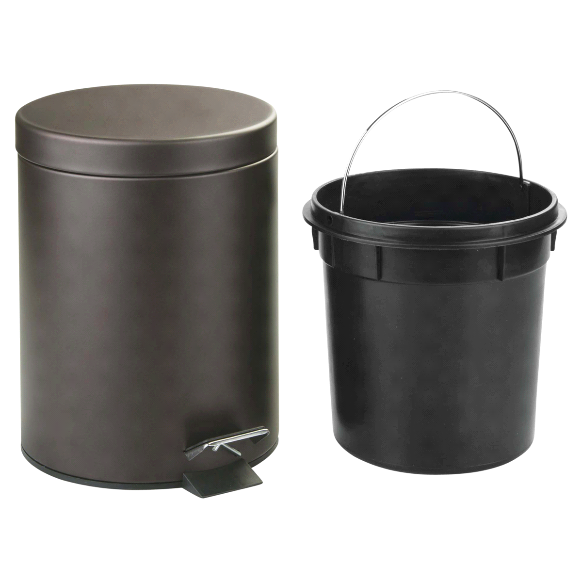 slide 17 of 17, InterDesign Step Can With Bucket Insert - Bronze, 8 in x 11 in