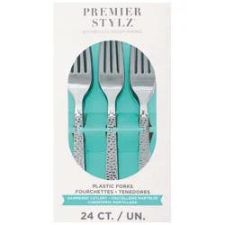 Unique Hammered Silver Spoons, 24 ct Box