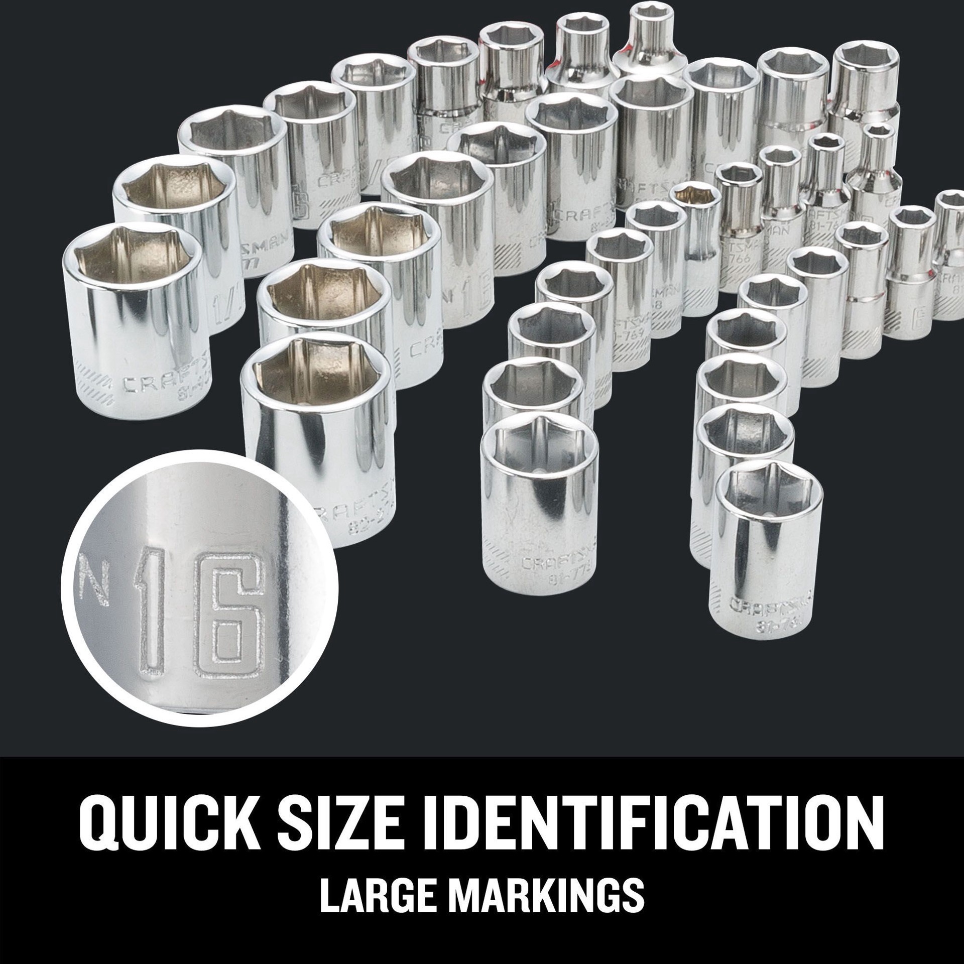slide 2 of 6, CRAFTSMAN Standard (SAE) 1/2-in Drive 12-point 1-1/4-in Shallow Socket, 1 ct