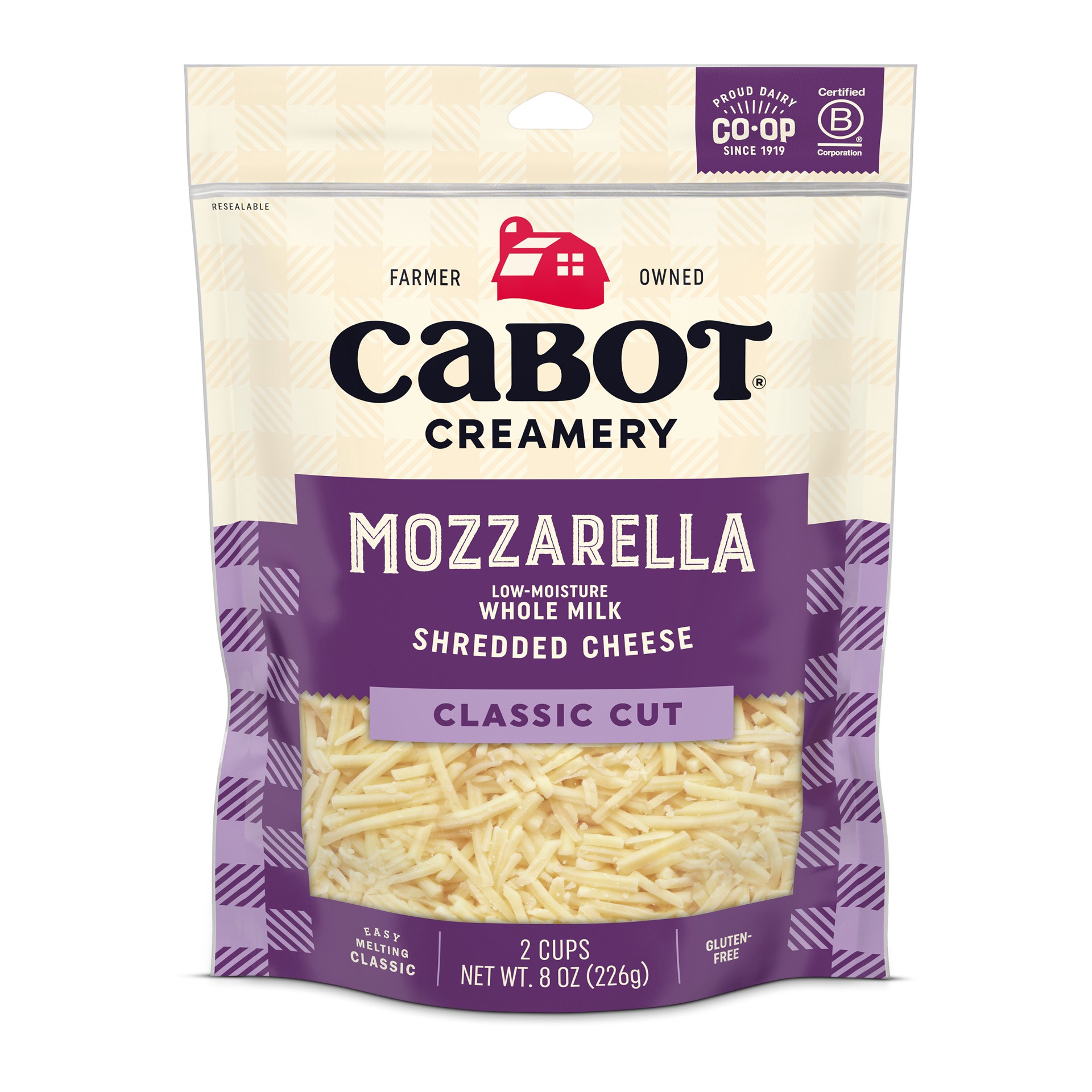 slide 1 of 3, Cabot Creamery Shredded Whole Milk Mozzarella Cheese 8 oz, 8 oz