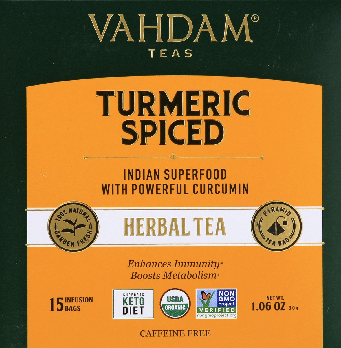 slide 1 of 11, Vahdam Turmeric Spiced Herbal - 15 ct, 15 ct