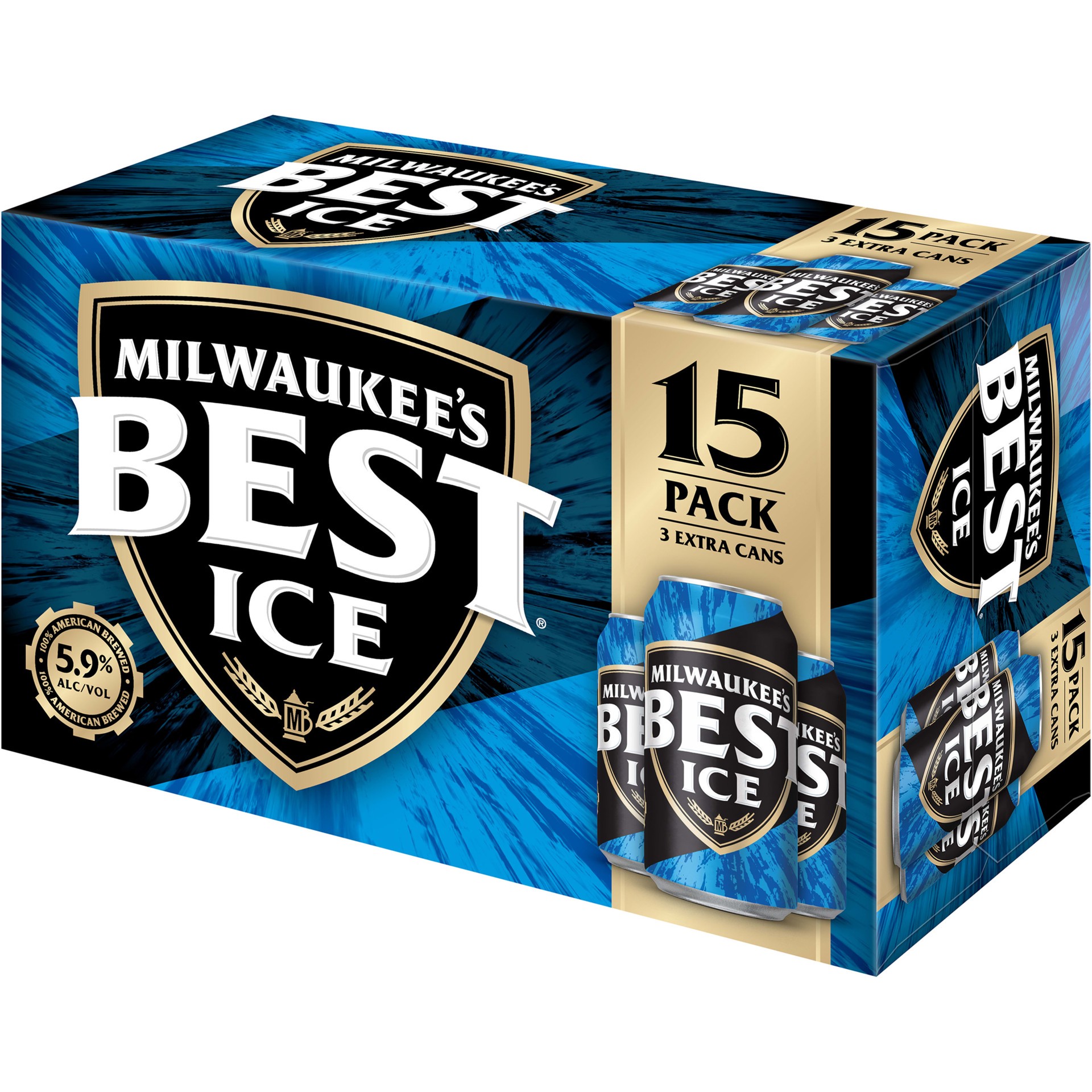 slide 5 of 5, Milwaukee's Best Beer American Lager, 5.9% ABV, 15-pack, 12-oz. beer cans, 12 fl oz
