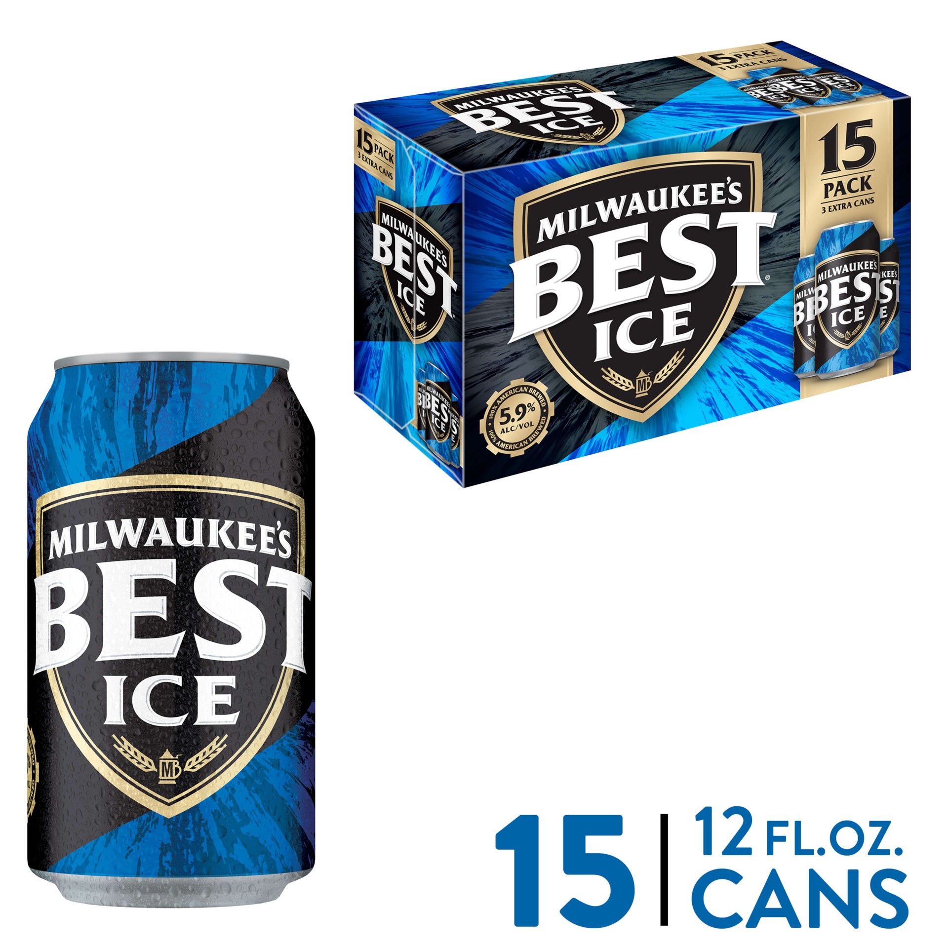 slide 1 of 5, Milwaukee's Best Beer American Lager, 5.9% ABV, 15-pack, 12-oz. beer cans, 12 fl oz