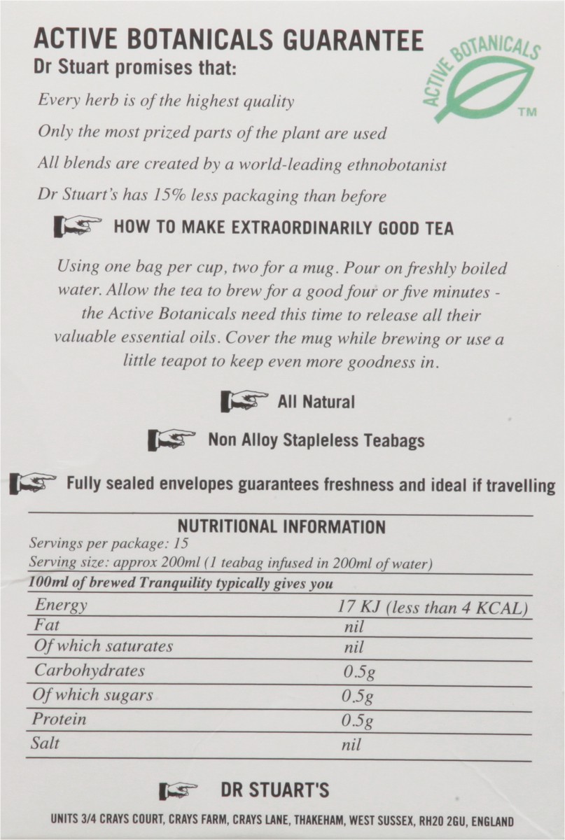 slide 13 of 13, Dr Stuart's Enveloped Bags Naturally Caffeine Free Tranquility Tea - 15 ct, 15 ct