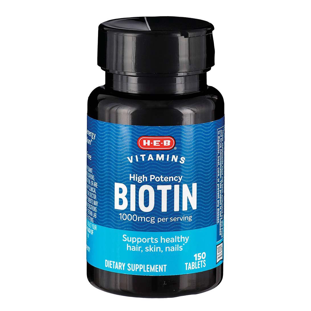 slide 1 of 1, H-E-B Biotin 1000 mcg, 150 ct