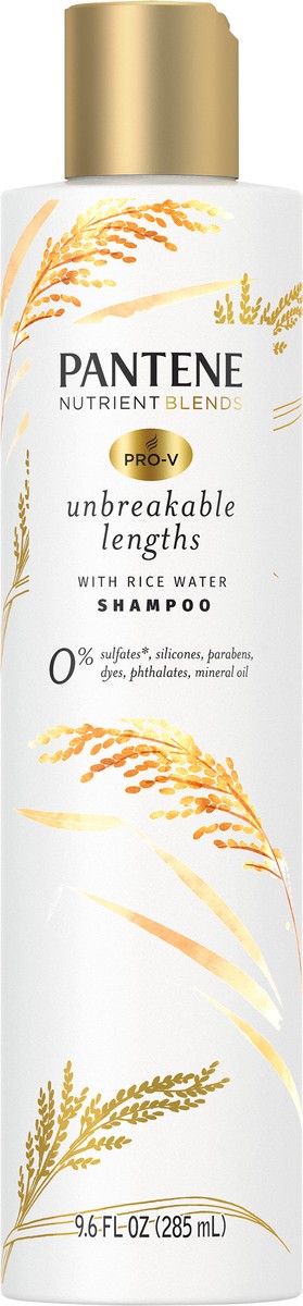 slide 3 of 3, Pantene Pro V Pantene Sulfate Free Shampoo, Anti Breakage for Medium or Long Hair with Rice Water, Safe for Color Treated Hair, Nutrient Blends, 9.6 oz, 9.6 fl oz