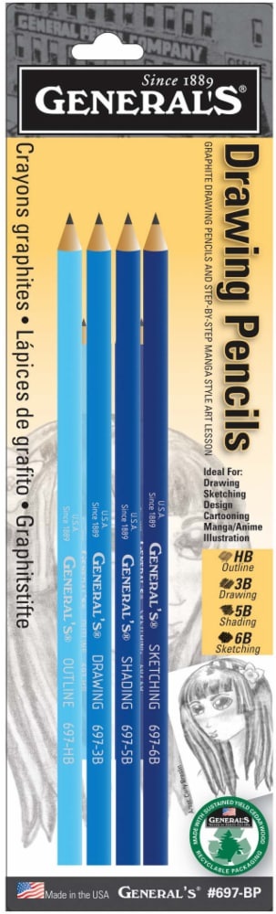 slide 1 of 1, General's Magna Graphite Drawing Pencil - 4 Count, 1 ct