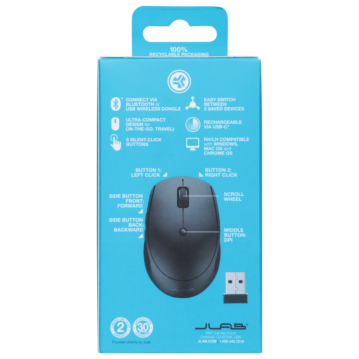 slide 8 of 12, JLab Go Charge Wireless Mouse 1 ea, 1 ct