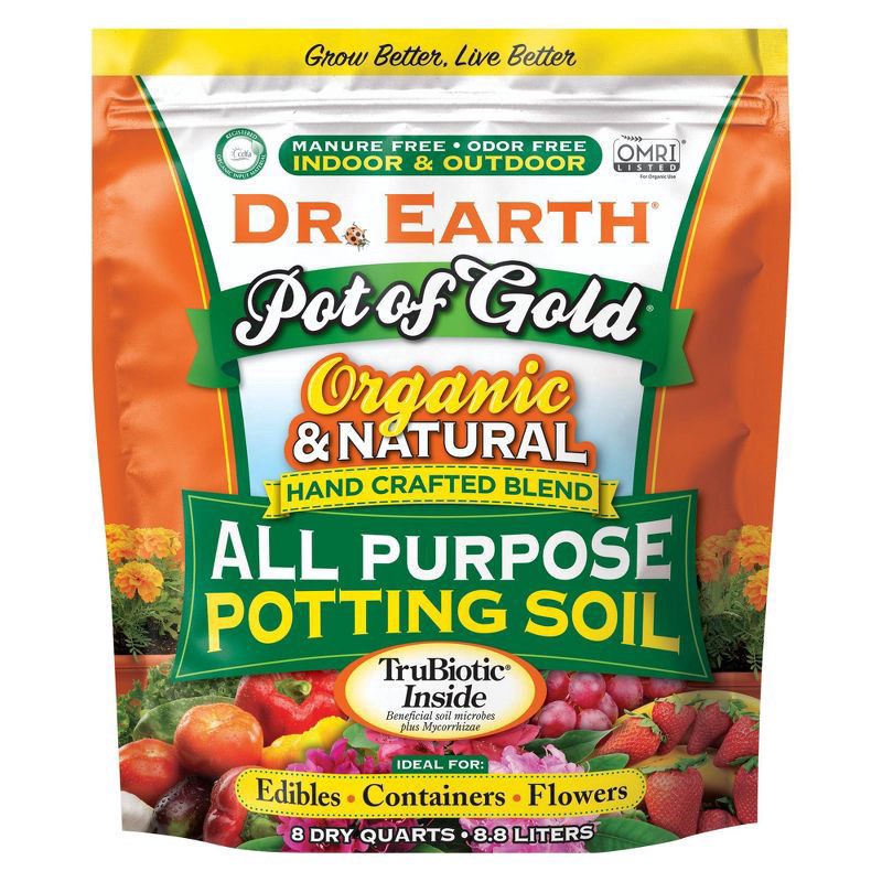 slide 1 of 5, Dr. Earth Dr.earth Pot Of Gold All Purpose Potting Soil 8 Qt - 8 QT, 8 qt