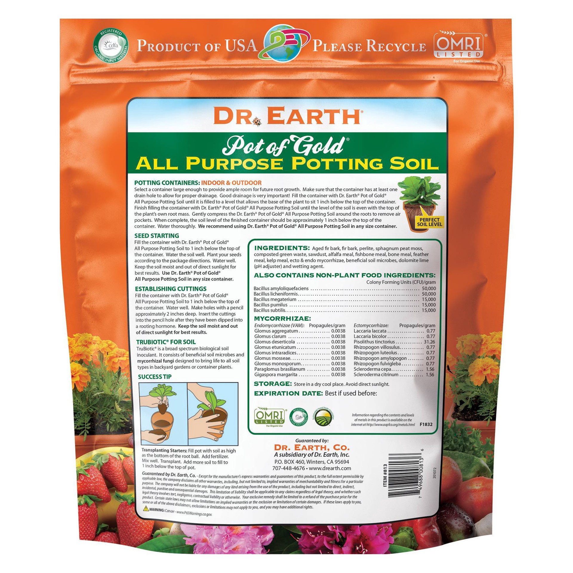 slide 5 of 5, Dr. Earth Dr.earth Pot Of Gold All Purpose Potting Soil 8 Qt - 8 QT, 8 qt