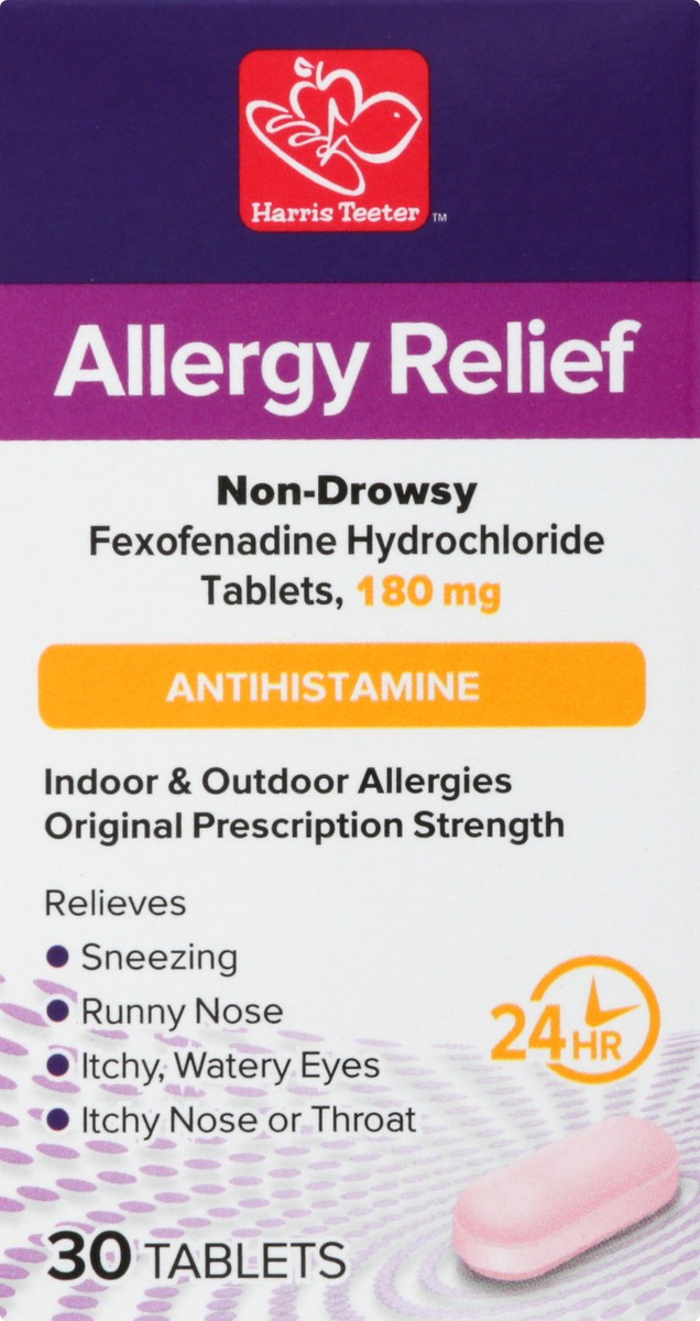 slide 11 of 12, Harris Teeter Allrg Rlf Fexofenadin 180Tb, 30 ct