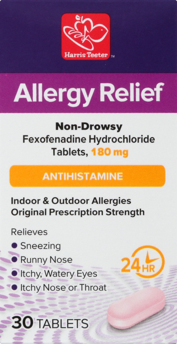 slide 2 of 12, Harris Teeter Allrg Rlf Fexofenadin 180Tb, 30 ct