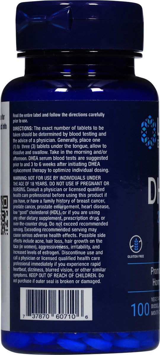 slide 6 of 14, Life Extension 25 mg DHEA 100 Vegetarian Dissolve in Mouth Tablets, 100 ct