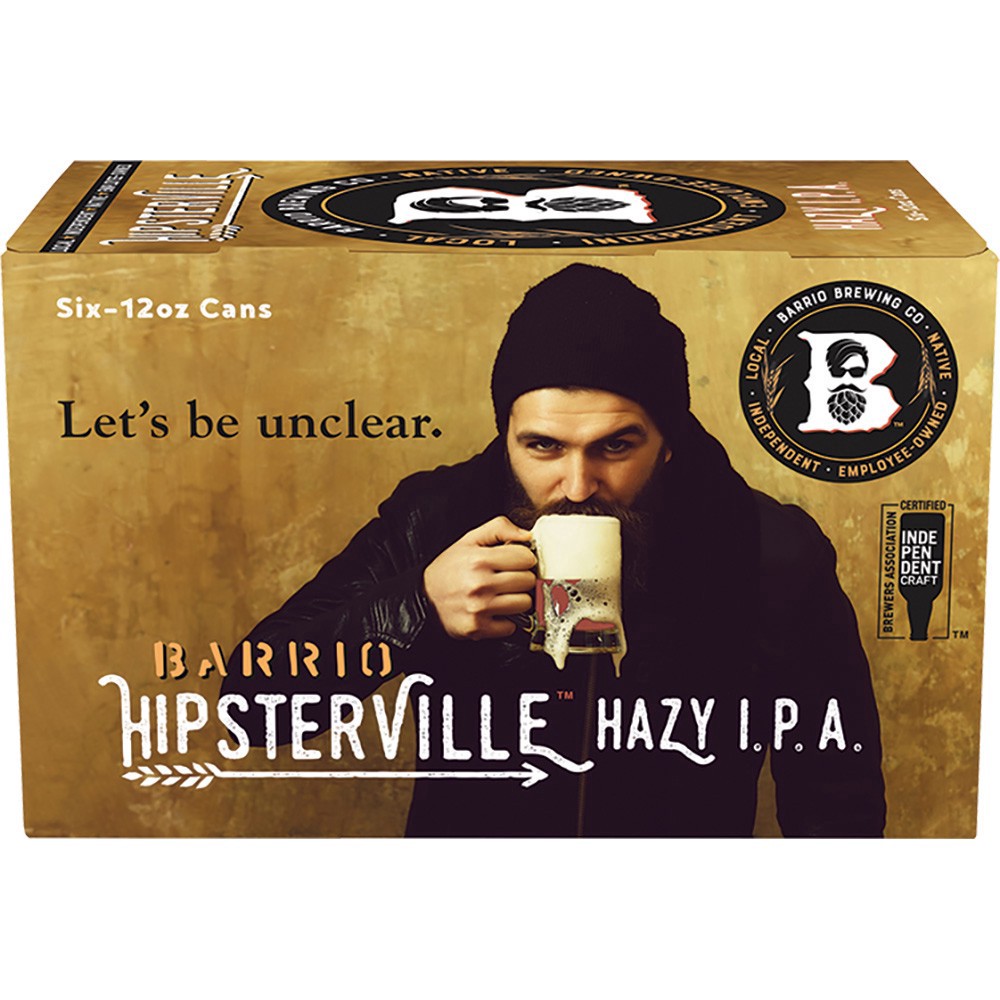 slide 1 of 1, Barrio Hipsterville Hazy Ipa, 6 ct; 12 oz