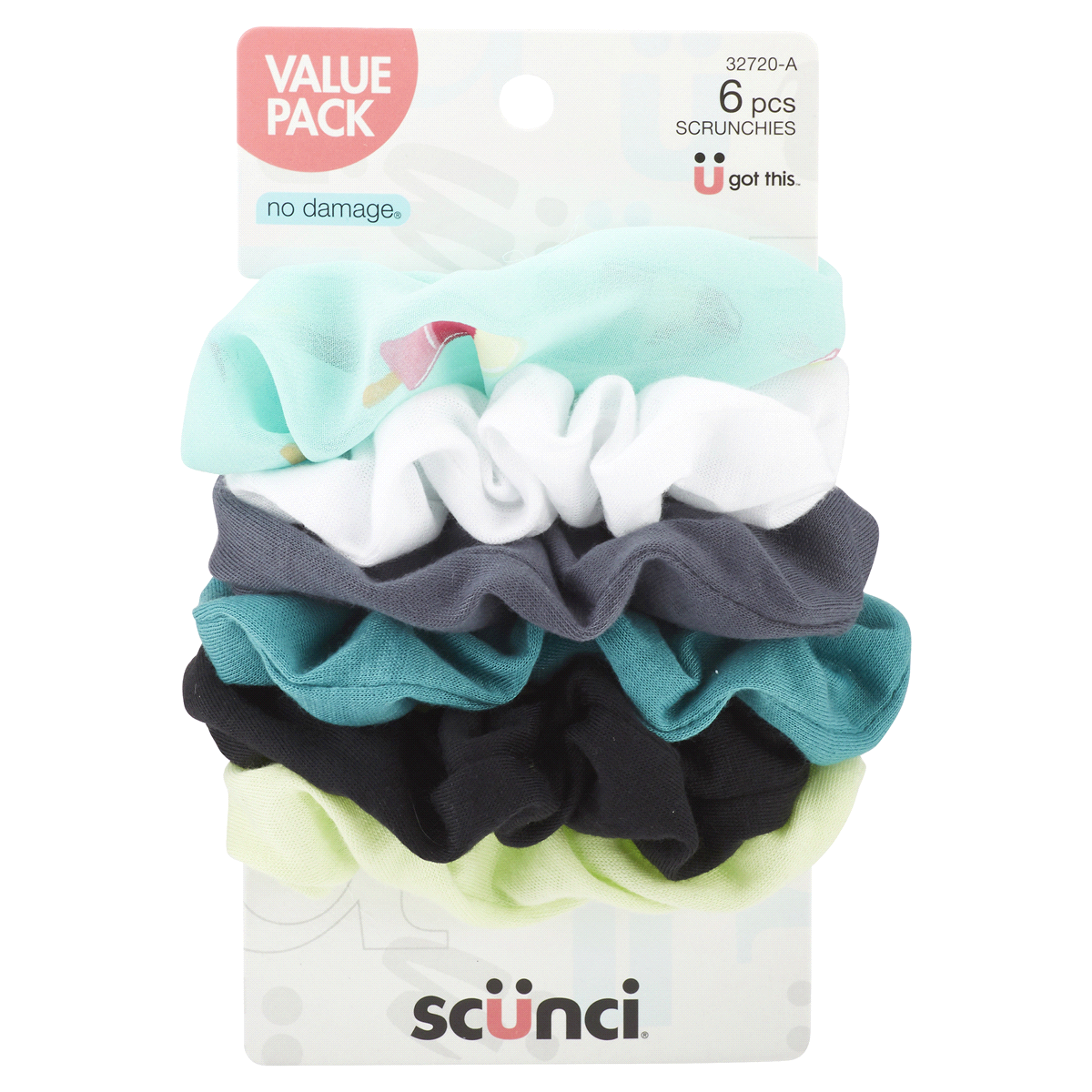 slide 1 of 1, scünci Assorted Scrunchies Value Pack, 6 ct