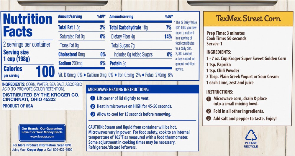 slide 3 of 3, Kroger Low Sodium Supersweet Whole Kernel Golden Corn, 2 ct; 7 oz