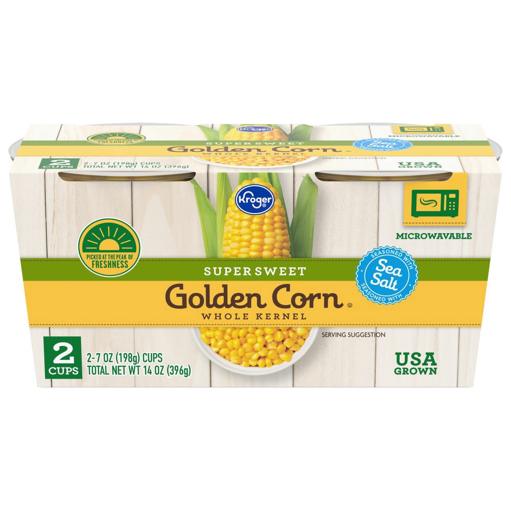 slide 1 of 3, Kroger Low Sodium Supersweet Whole Kernel Golden Corn, 2 ct; 7 oz