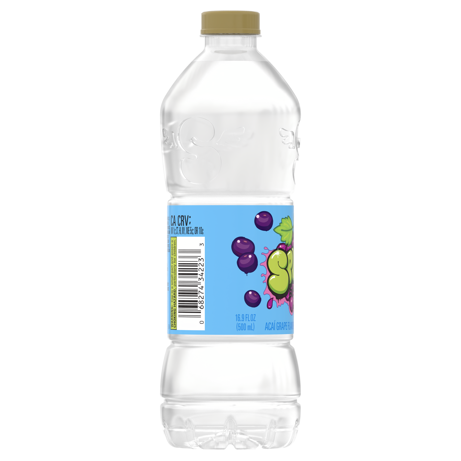 slide 4 of 4, Splash Refresher, Acai Grape Flavored Water, 16.9 FL OZ Plastic Bottle, 16.9 fl oz