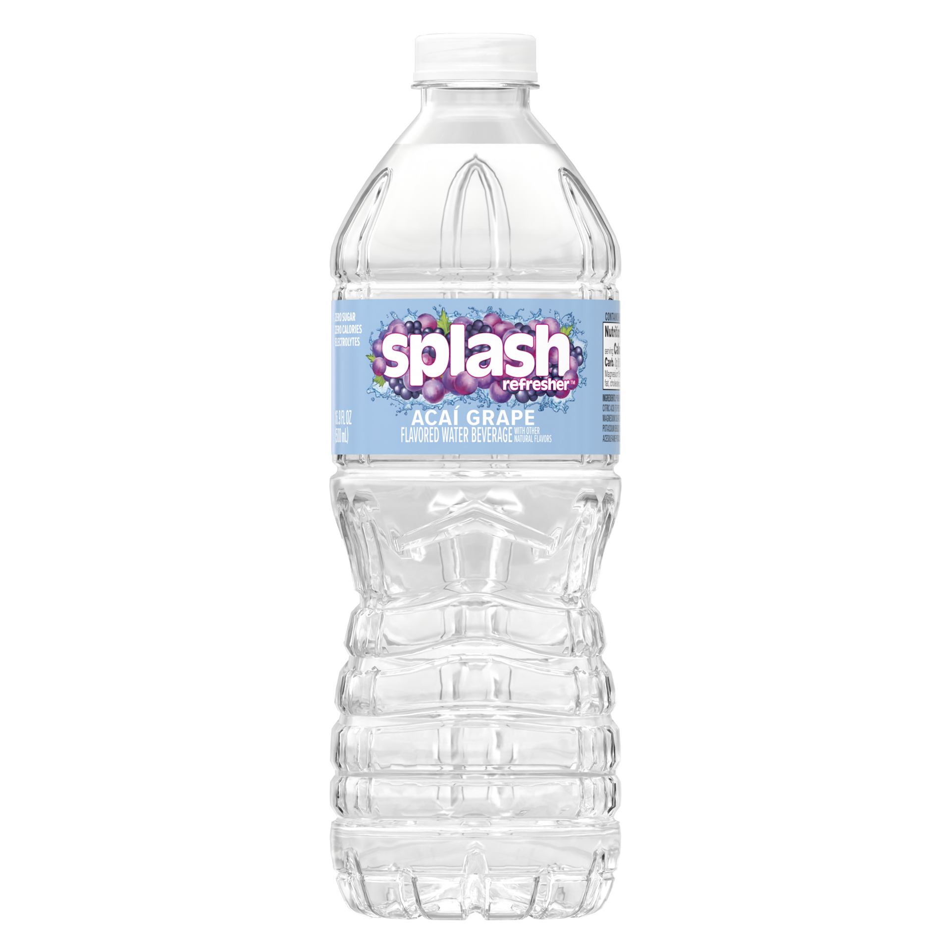 slide 1 of 4, Splash Refresher, Acai Grape Flavored Water, 16.9 FL OZ Plastic Bottle, 16.9 fl oz