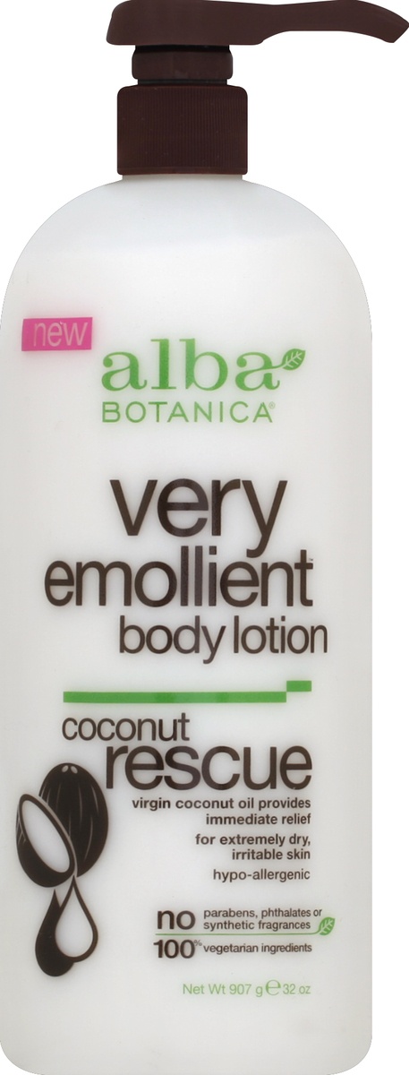 slide 2 of 2, Alba Botanica Very Emollient Coconut Rescue Body Lotion, 32 fl oz