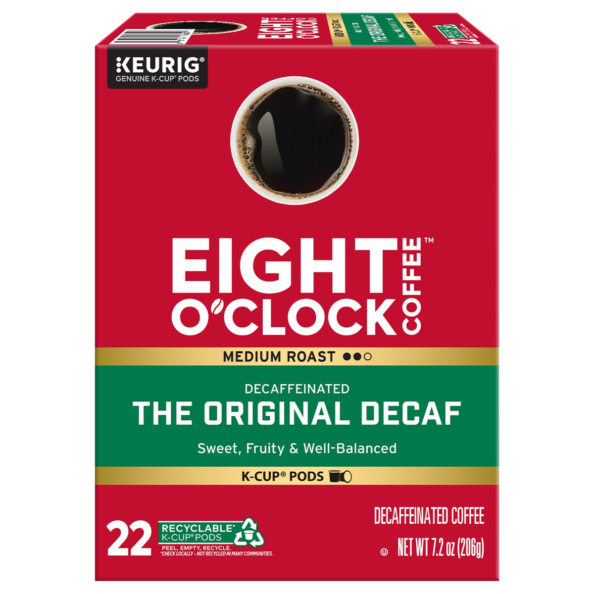 slide 2 of 2, Eight O'Clock Coffee Medium Roast The Original Decaf 22 - K-Cup Pods, 22 ct
