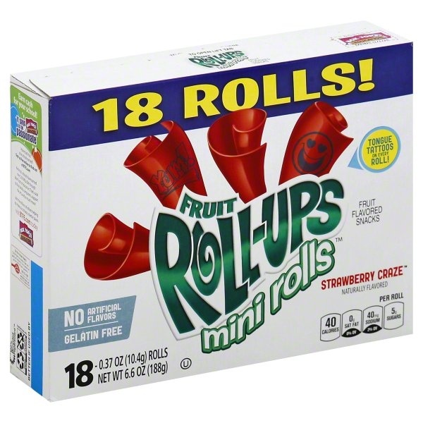 slide 1 of 1, Betty Crocker Fruit Roll-Ups Mini Rolls Strawberry Craze Snacks, 18 ct