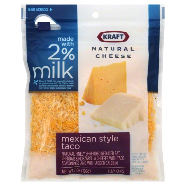 slide 1 of 1, Kraft Cheese, Mexican Style Taco, 7 oz