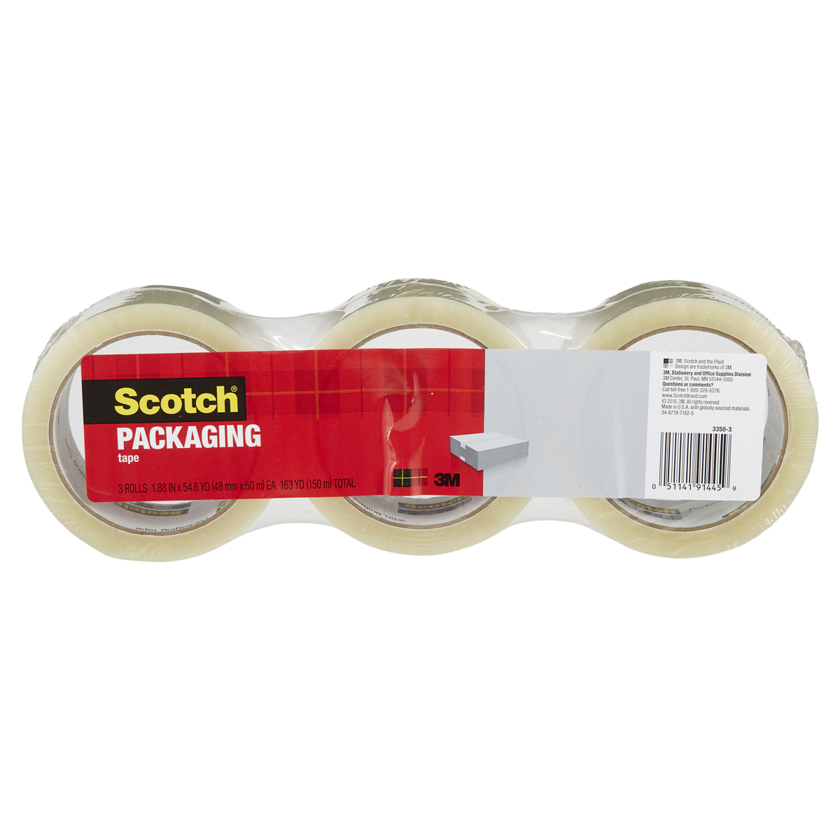 slide 1 of 1, Scotch Shipping Light Weight Shipping Packing Tape, 3 ct