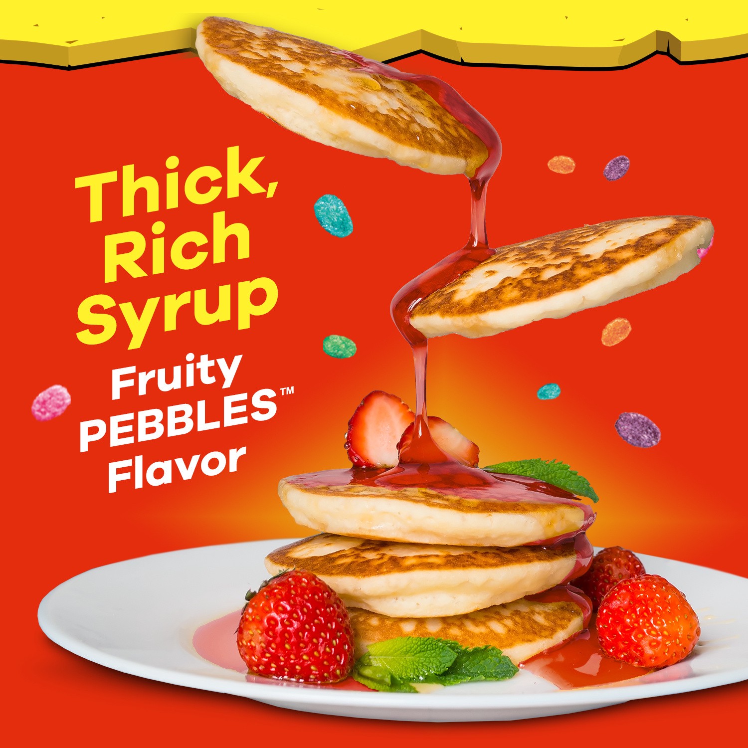 slide 3 of 5, Mrs. Butterworth's Post Fruity Pebbles Flavored Syrup 24 fl oz, 24 fl oz