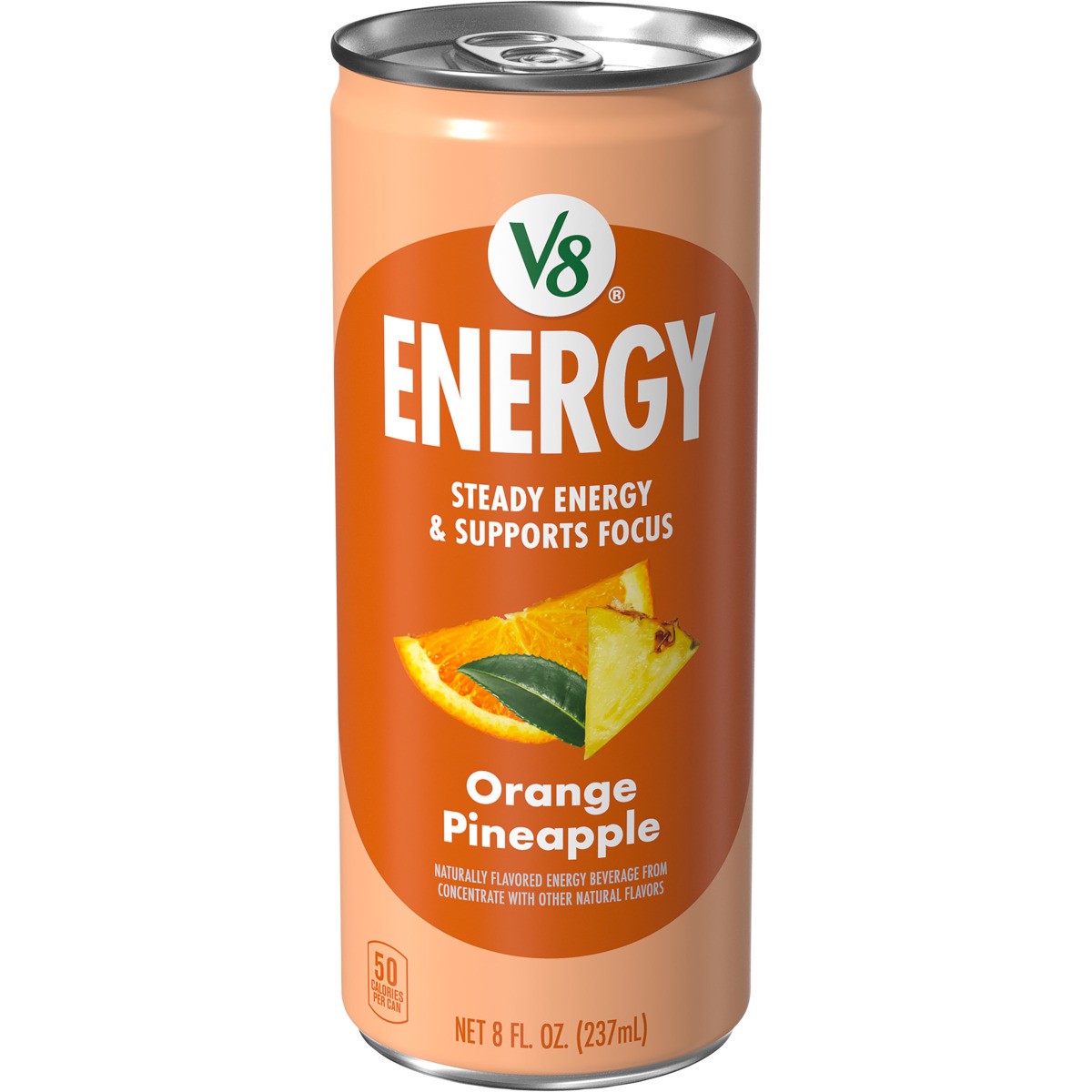 slide 1 of 5, V8 Energy Orange Pineapple Energy Drink, 8 fl oz Can, 8 fl oz