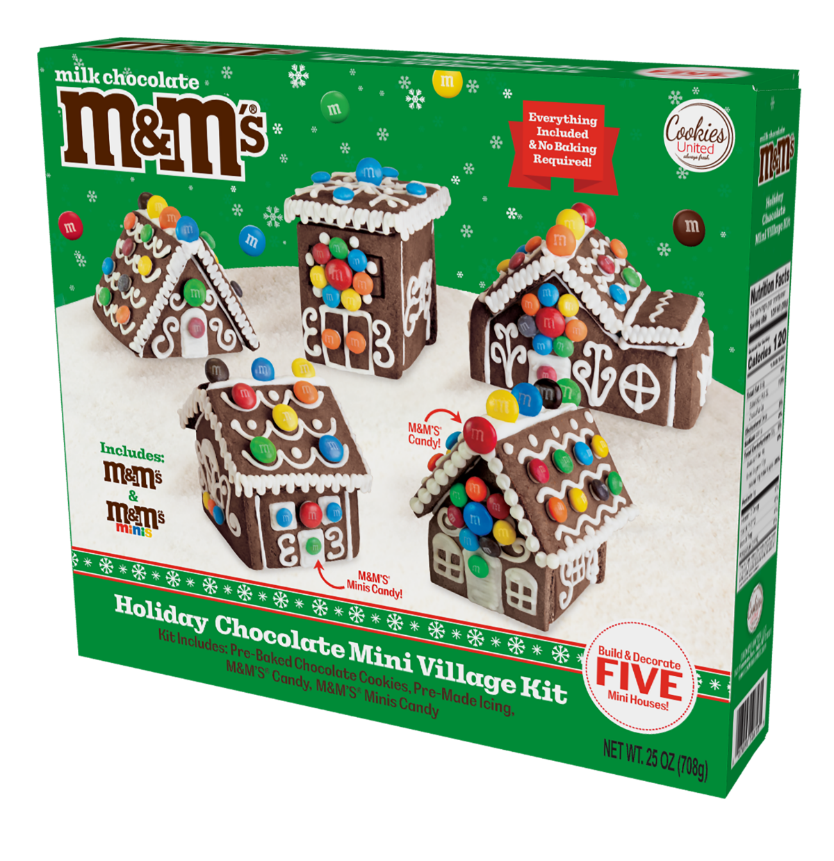 slide 1 of 1, M&M's Holiday Chocolate Mini Village Kit, 25 oz