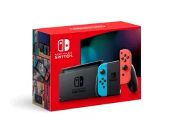 Nintendo Switch with Neon Blue and Neon Red JoyCon