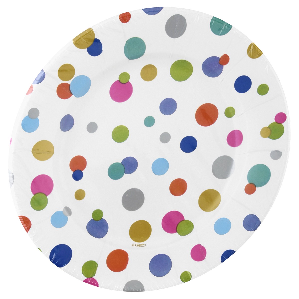 slide 9 of 9, Caspari 8 Inch Confetti Brights Salad/Dessert Plates 8 ea, 8 ct