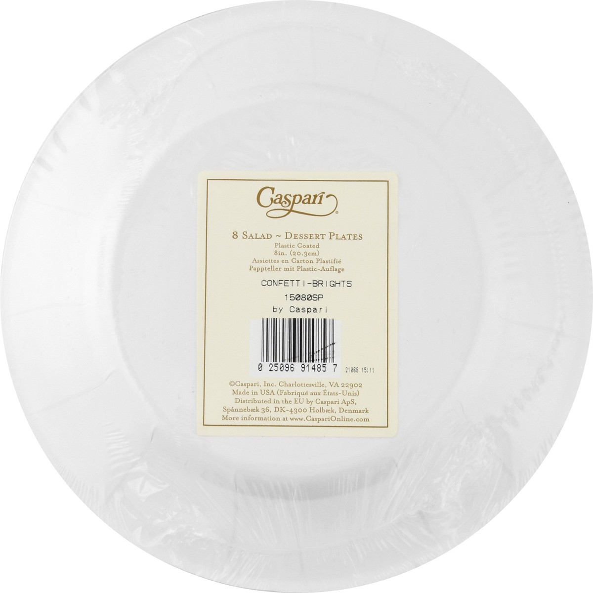 slide 4 of 9, Caspari 8 Inch Confetti Brights Salad/Dessert Plates 8 ea, 8 ct