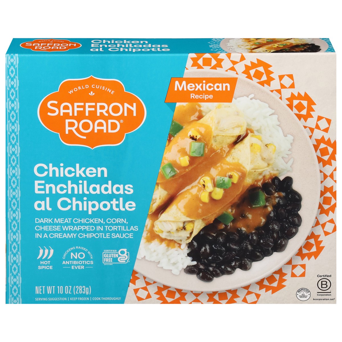 slide 1 of 14, Saffron Road Hot Spice Mexican Recipe Chicken Enchiladas Al Chipotle 10 oz, 10 oz