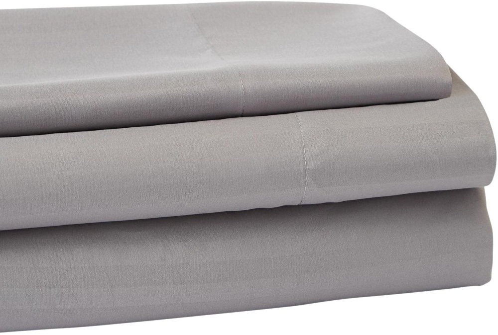 slide 1 of 1, Everyday Living Microfiber Striped Sheet Set - 3 Piece - Frost Gray, Twin Size