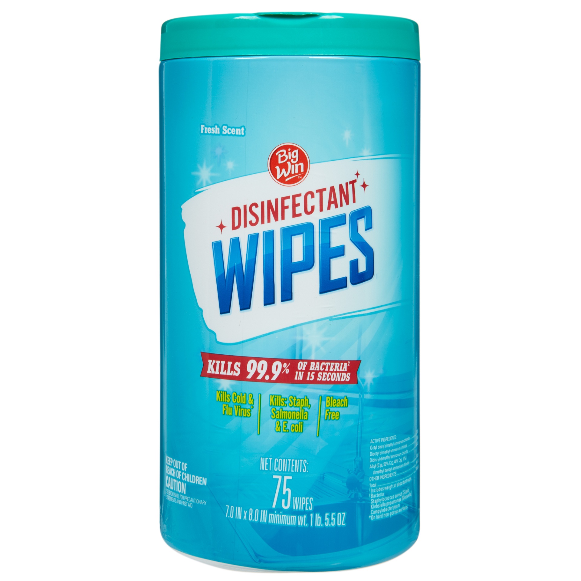 slide 1 of 3, Big Win Disinfectant Wipes, Fresh Scent, 75 ct