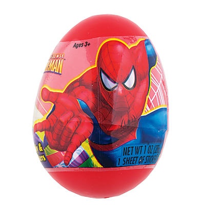 slide 1 of 1, Spiderman Plastic Egg with Candy & Stickers, 1 oz