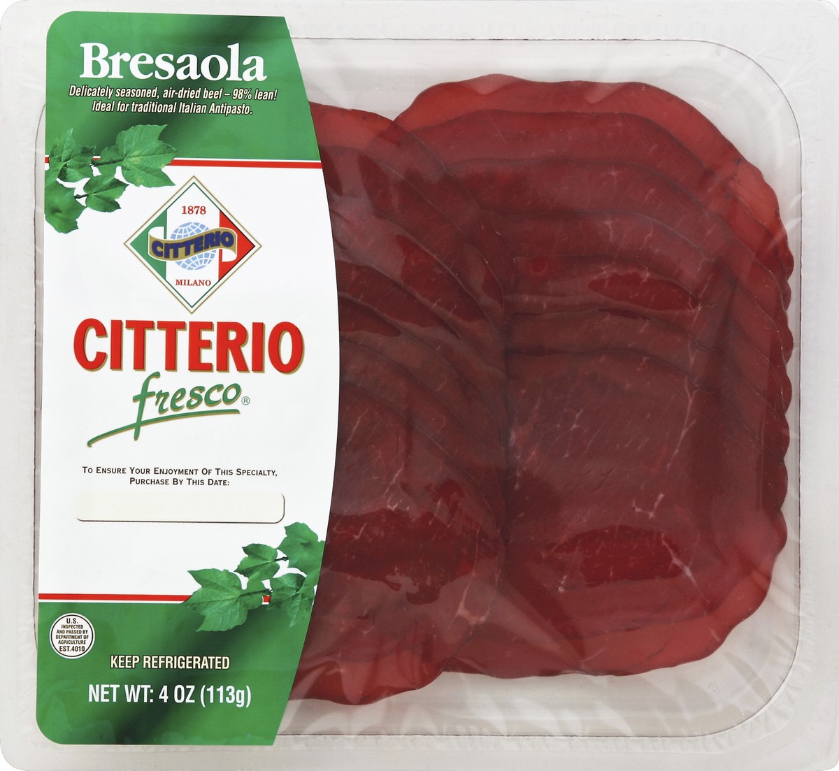 slide 2 of 4, Citterio Bresaola 4 oz, 4 oz