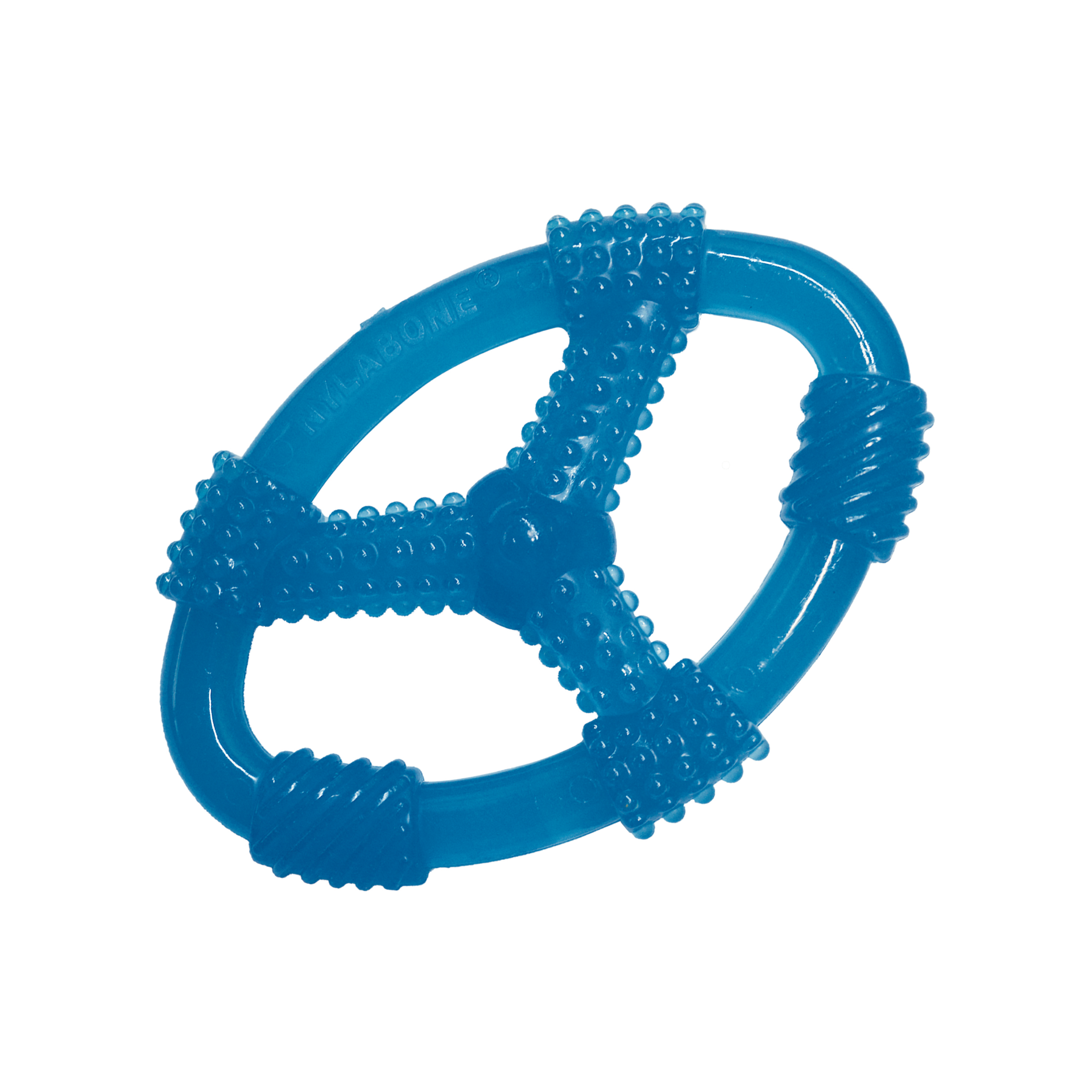 slide 1 of 10, Nylabone Puppy Chew Spin Tug & Play Toy Peanut Butter Blue Medium/Wolf - Up to 35 lbs.(1 Count), 1 ct