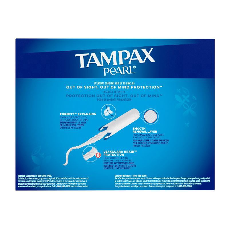 slide 6 of 10, Tampax Pearl Super Plus Absorbency Tampons - Unscented - 66ct, 66 ct