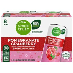 Simple Truth Pomegranate Cranberry Sparkling Selzter Water Cans