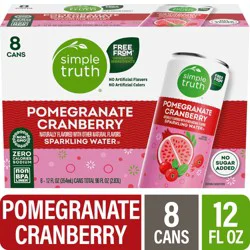 Simple Truth Pomegranate Cranberry Sparkling Selzter Water Cans