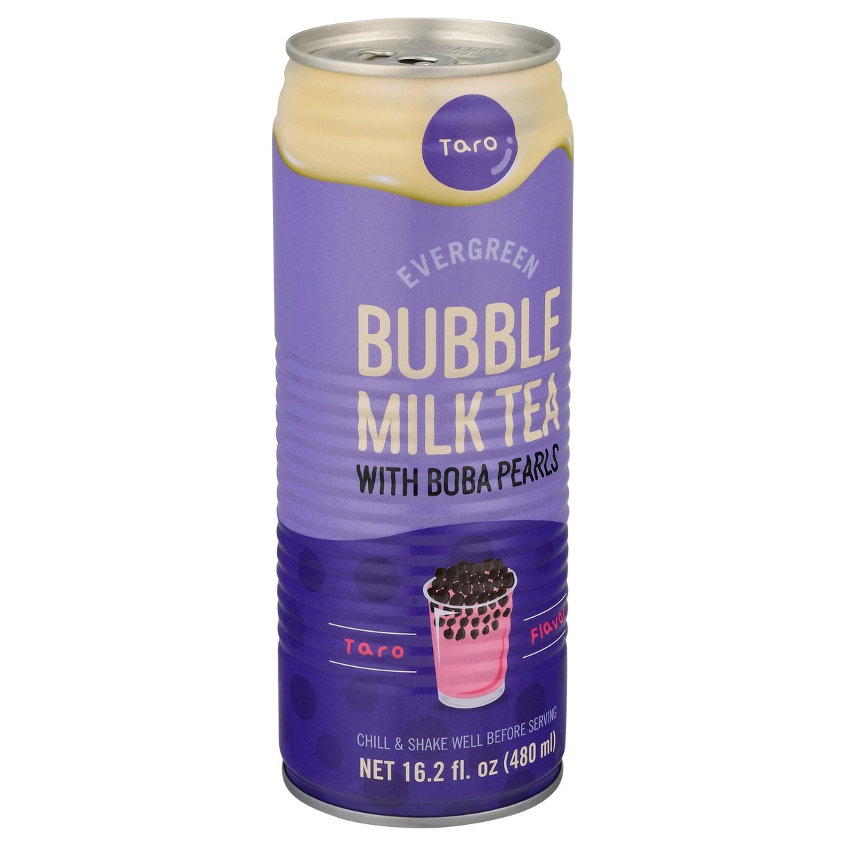 slide 13 of 13, Evergreen Taro Flavor Bubble Milk Tea with Boba Pearls 16.2 fl oz, 16.2 fl oz