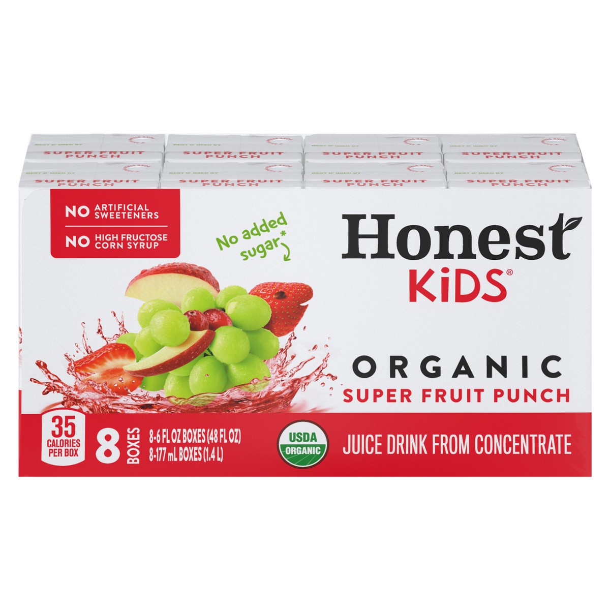 slide 1 of 3, Honest Kids Super Fruit Punch Cartons, 6 fl oz, 8 Pack, 8 ct; 6 oz