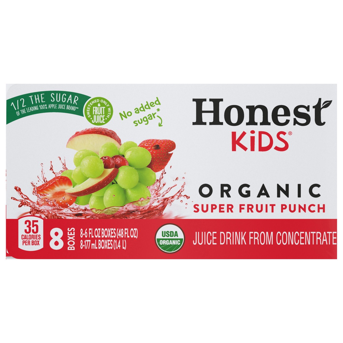 slide 1 of 1, Honest Kids Super Fruit Punch Cartons, 6 fl oz, 8 Pack, 8 ct; 6 oz