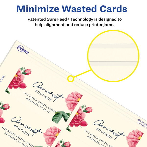 slide 4 of 8, Avery Inkjet Two-Sided Printable Clean Edge Business Cards - Ivory, 200 ct